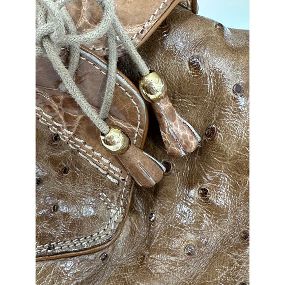 Fennix Dress Shoes Mens 11.5 Tan Ostrich Textured Alligator Leather Luxury Italy - Picture 5 of 11